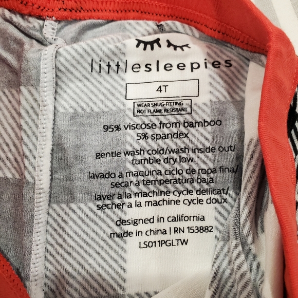 Little Sleepies Buffalo Plaid Two-Piece Bamboo Viscose Pajama Set Size - Picture 5 of 5